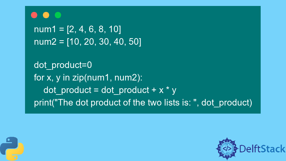 calculer-le-produit-scalaire-de-deux-listes-en-python-delft-stack